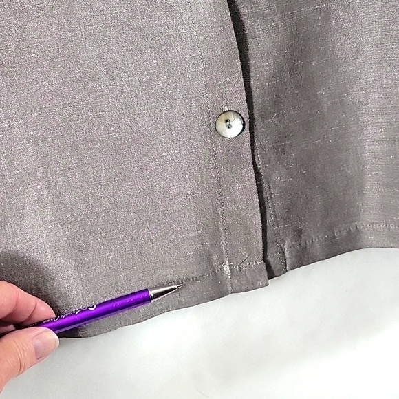 Kathy Ireland Women Button Down Embroidered Linen Blend Top XL - Picture 6 of 7